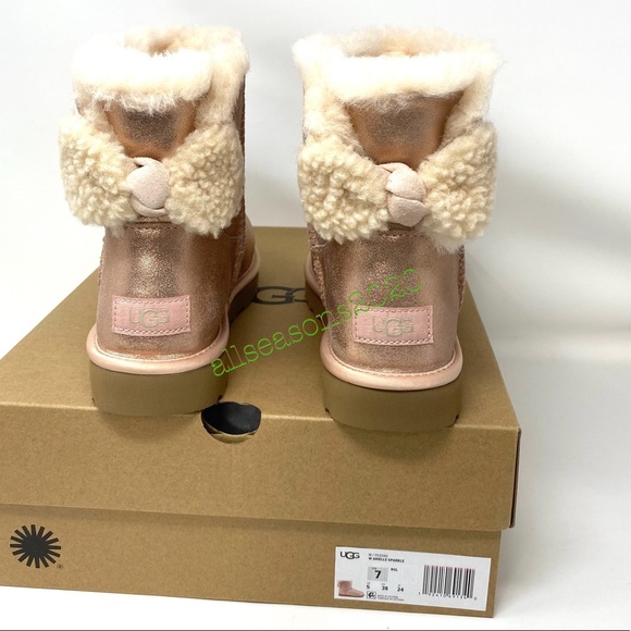 UGG Women’s Boots Arielle Sparkle Boot Fur Bronze - Picture 7 of 11